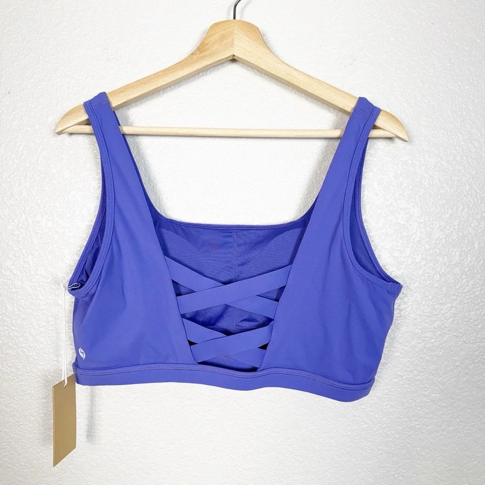 POPFLEX NWT Corset Bra Women's Size 2X Blue Iris Sports Active Athletic